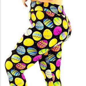 Plus Buttery-Soft High-Waist Easter Egg Leggings